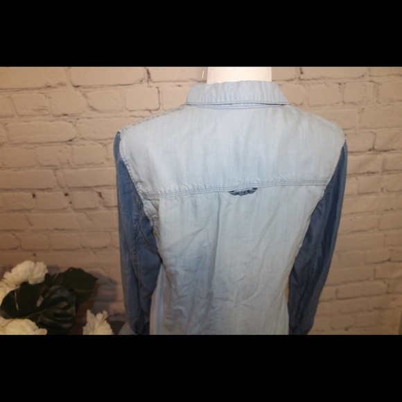 Anthropologie Bella Dahl Two Tone Chambray Top - Picture 3 of 6